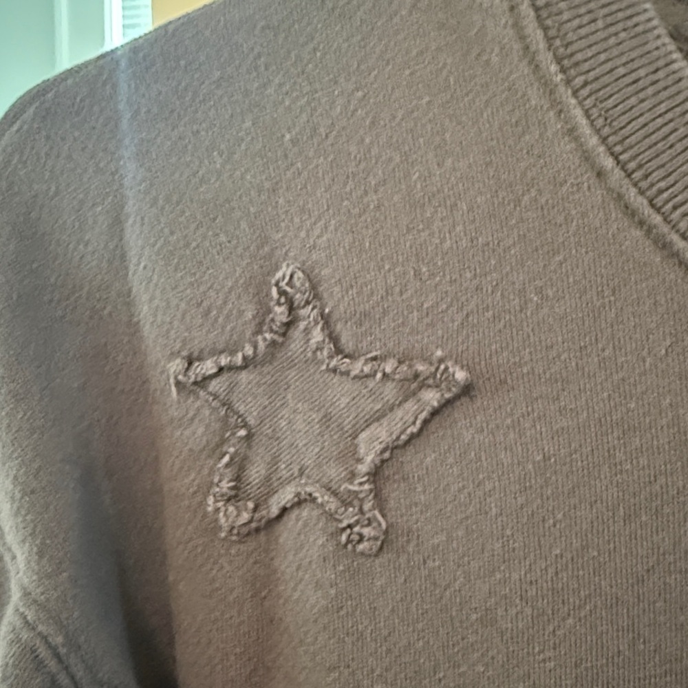 Rails charcoal gray Star Appliqué Crewneck Sweatshirt, XS